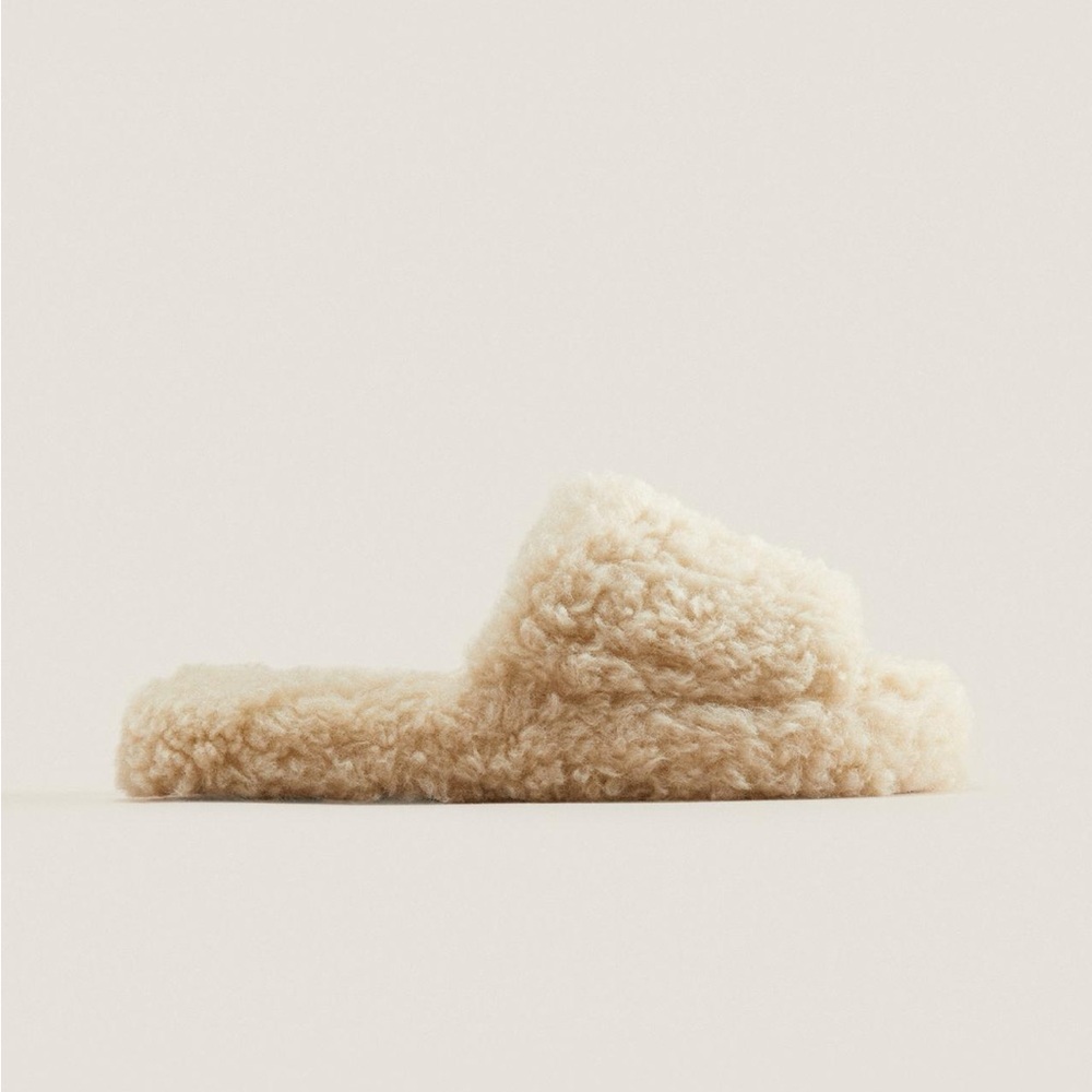 Zara Faux Fur Platform Slider Slippers